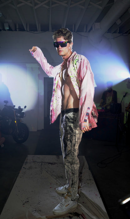 Neon-O-Pink Striped Shirt