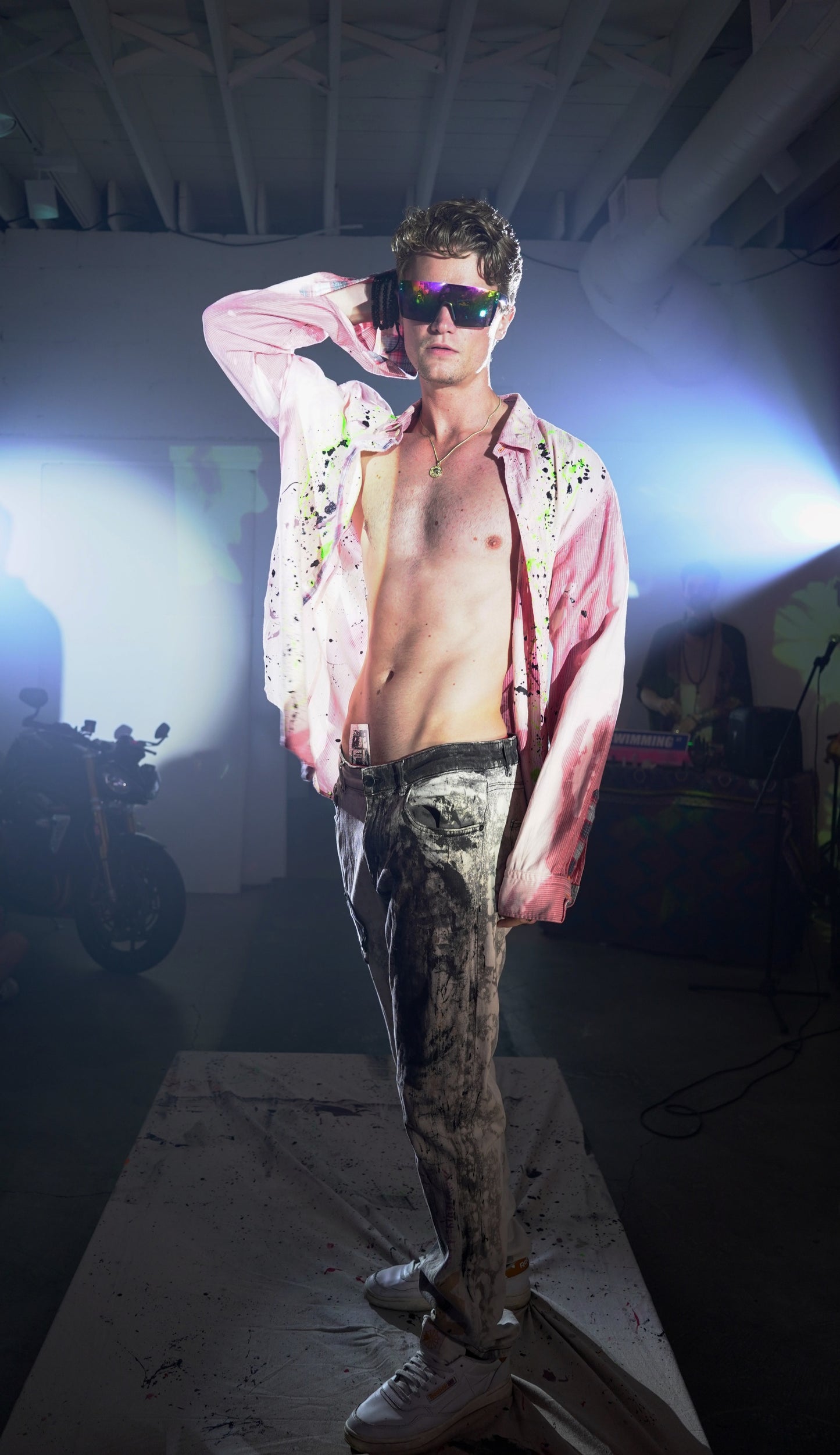 Neon-O-Pink Striped Shirt