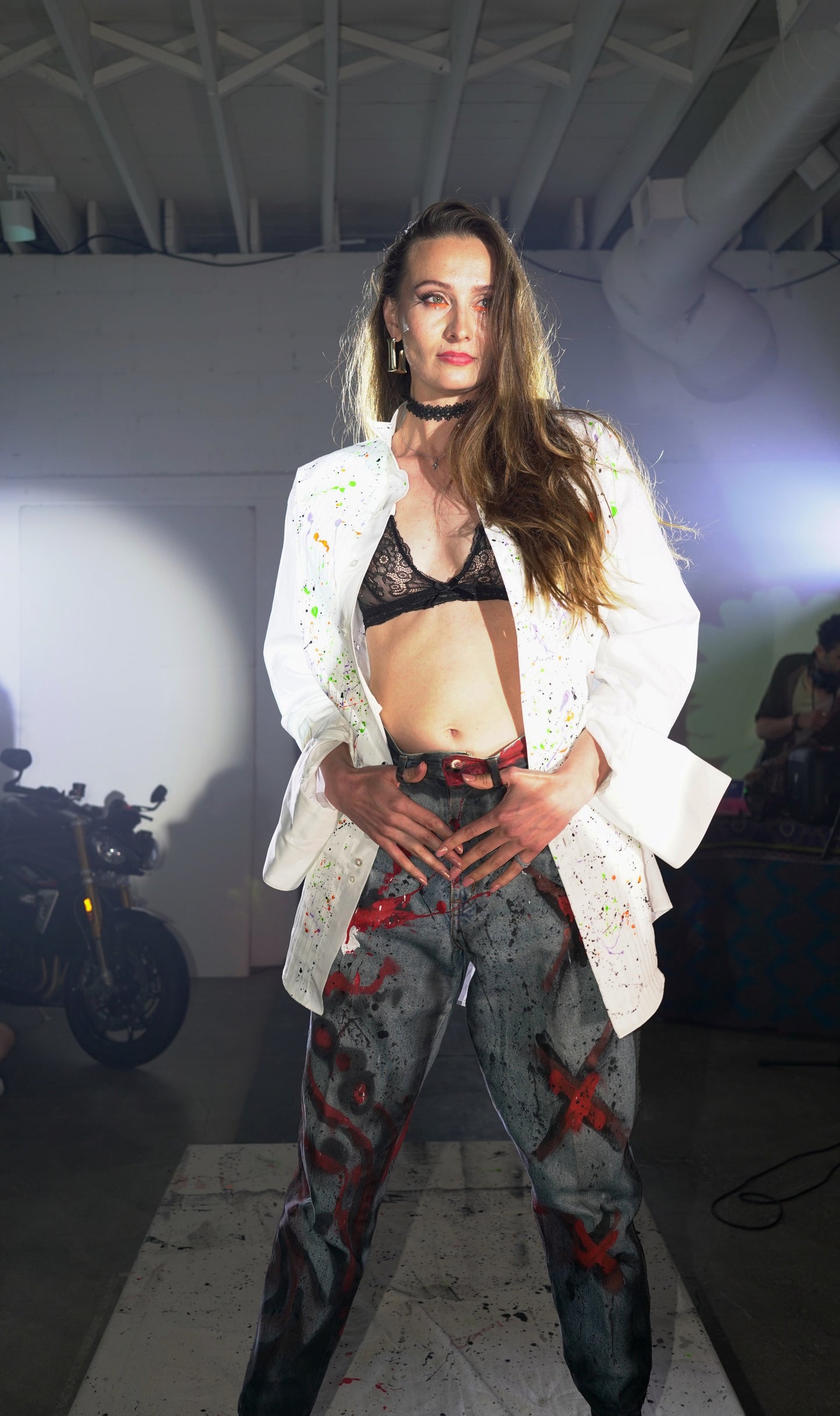 Neon Splatter Tux Shirt