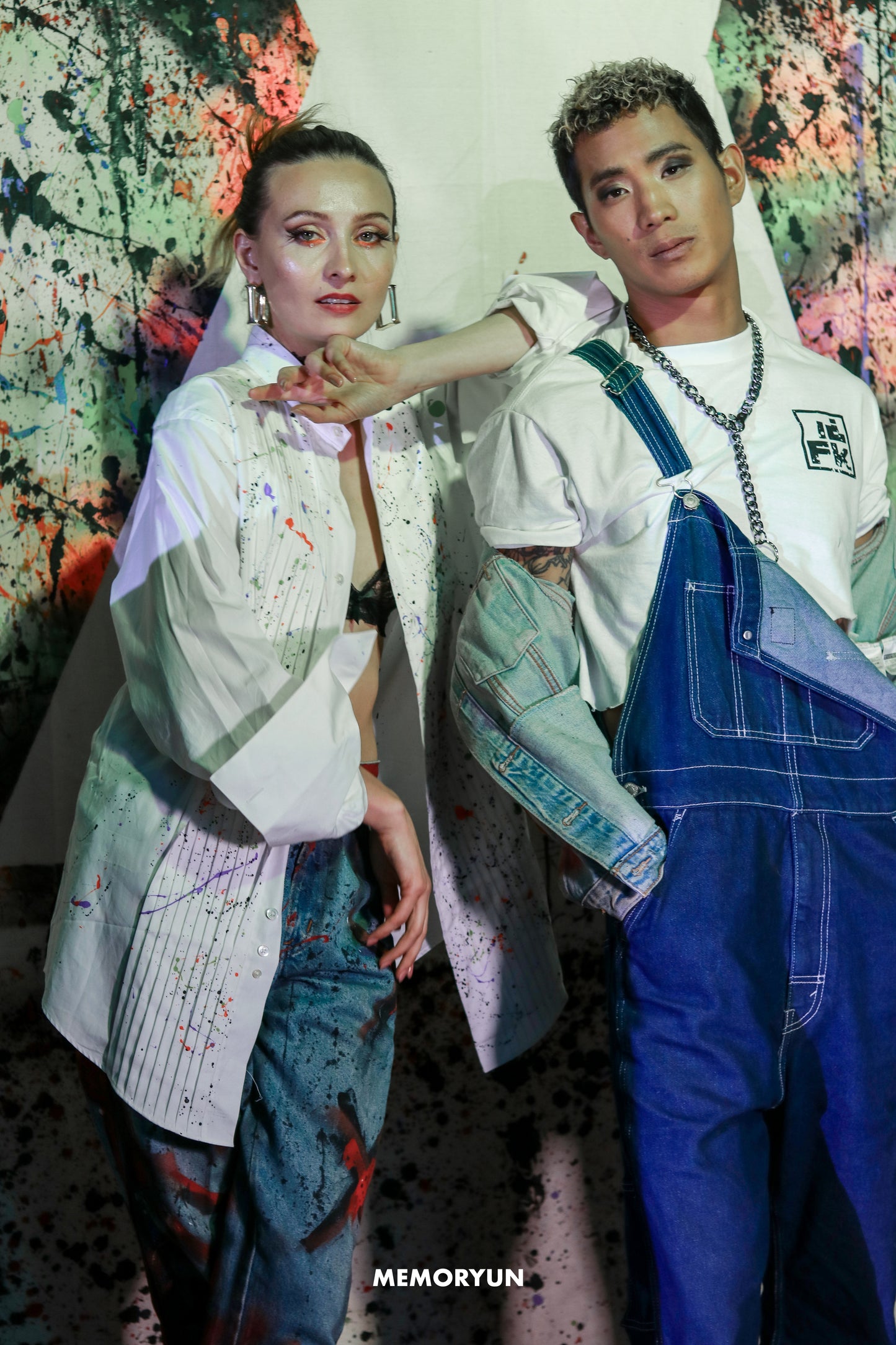 Neon Splatter Tux Shirt