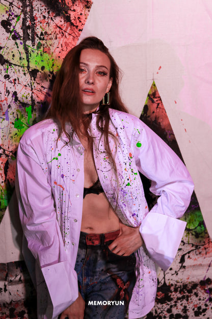 Neon Splatter Tux Shirt