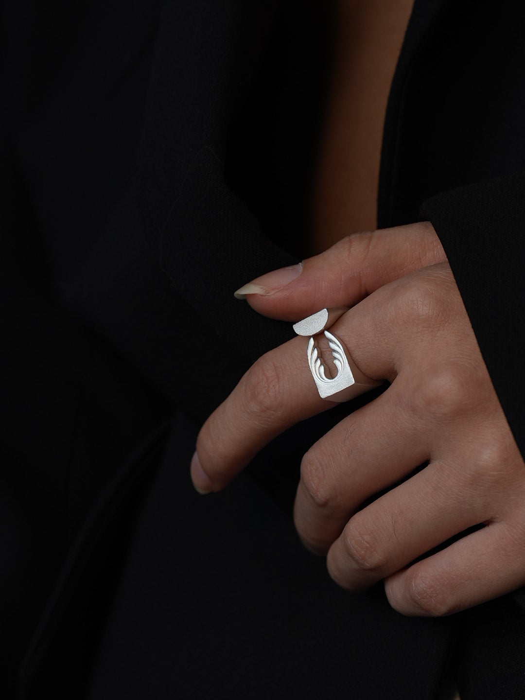 Silver Geometric Blossom