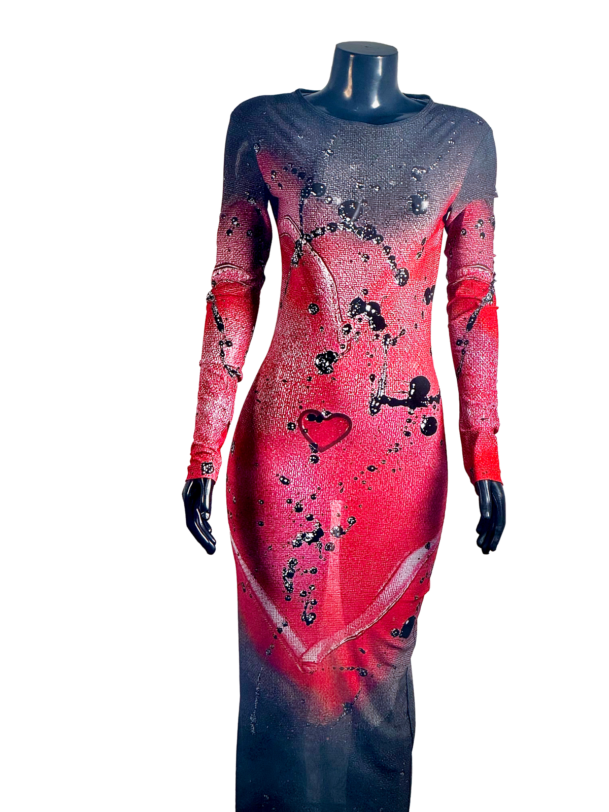 IDFK Transparency Long Dress - Splattered Heart