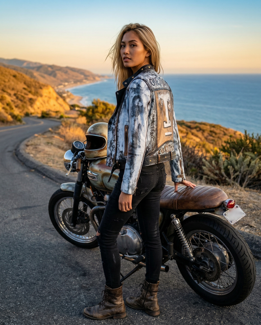 Question Everything Leather Moto Jacket