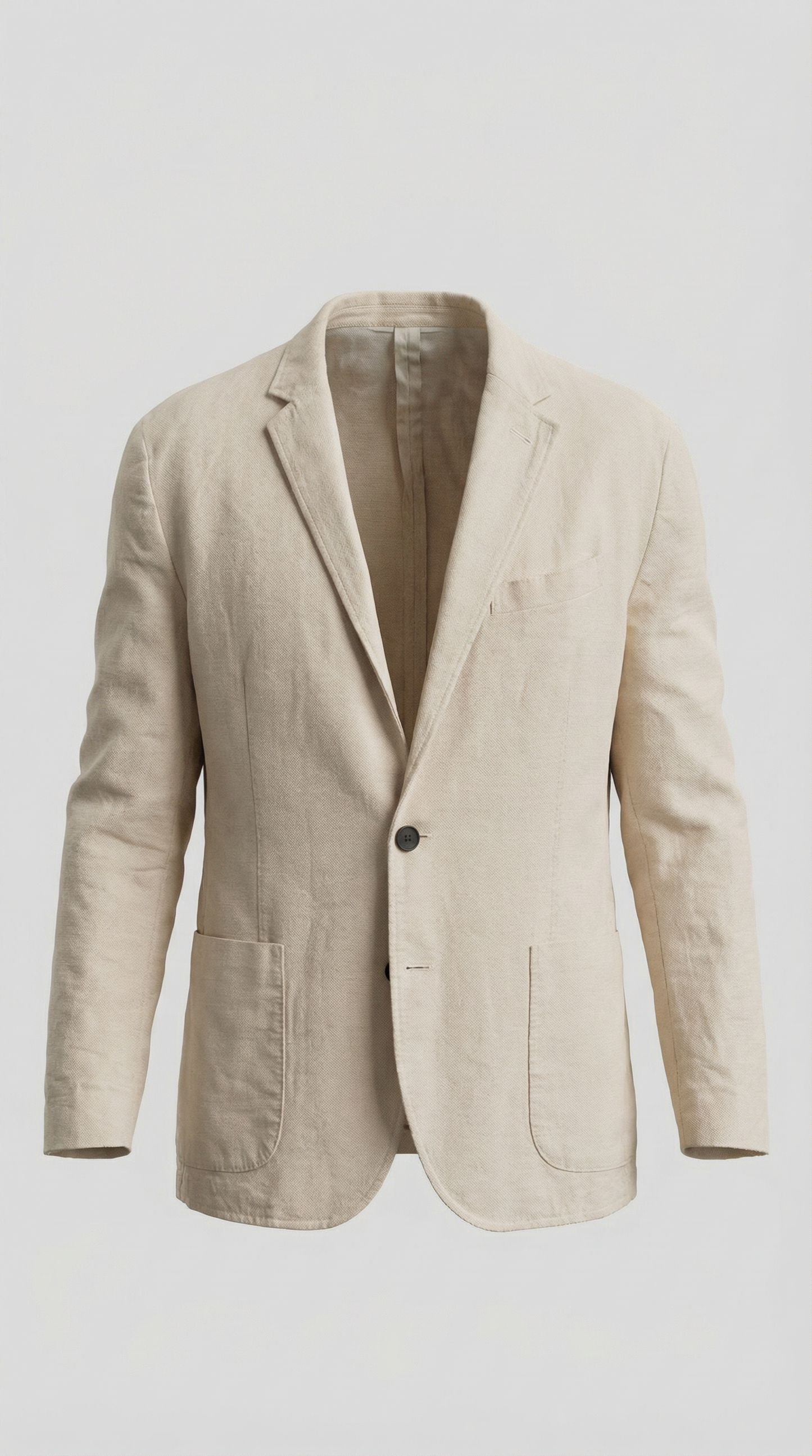 Hand-Painted 1-of-1 Beige Linen Combo Blazer