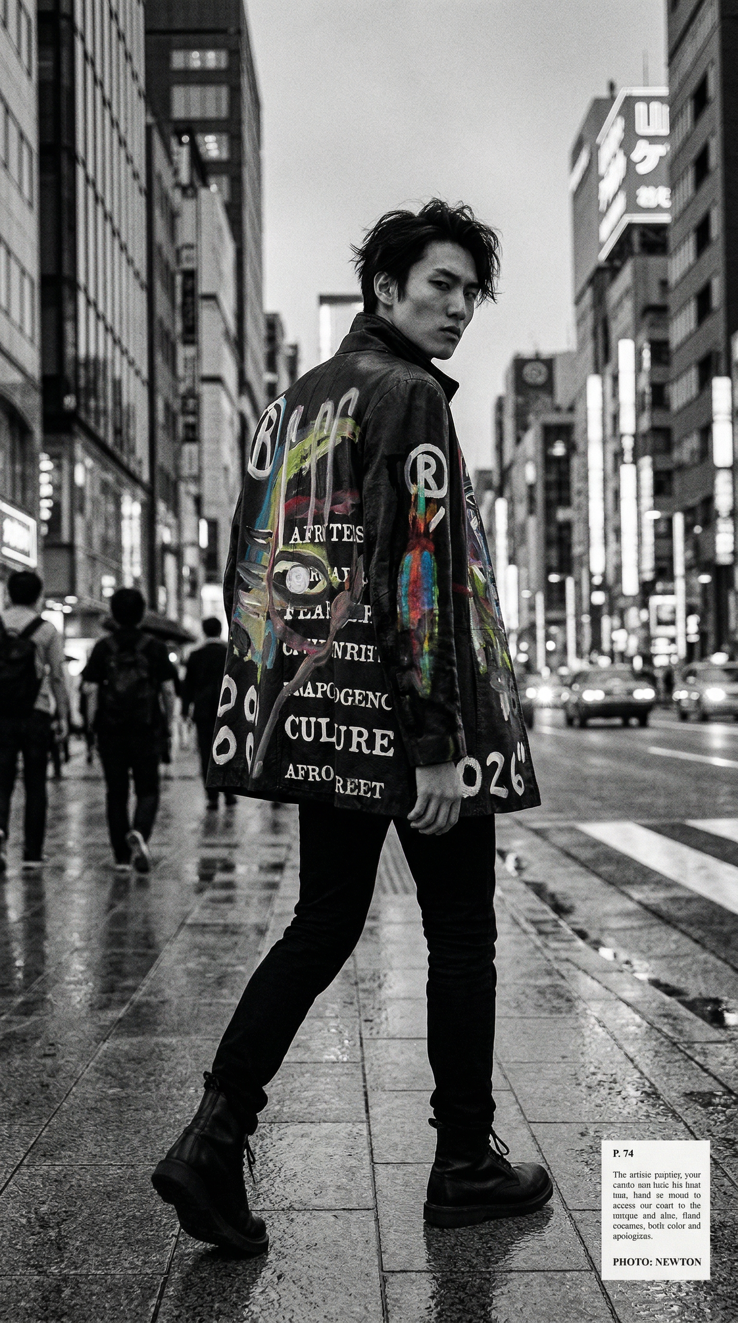 Hand-Painted 1-of-1 Leather Zip-Up Car Coat