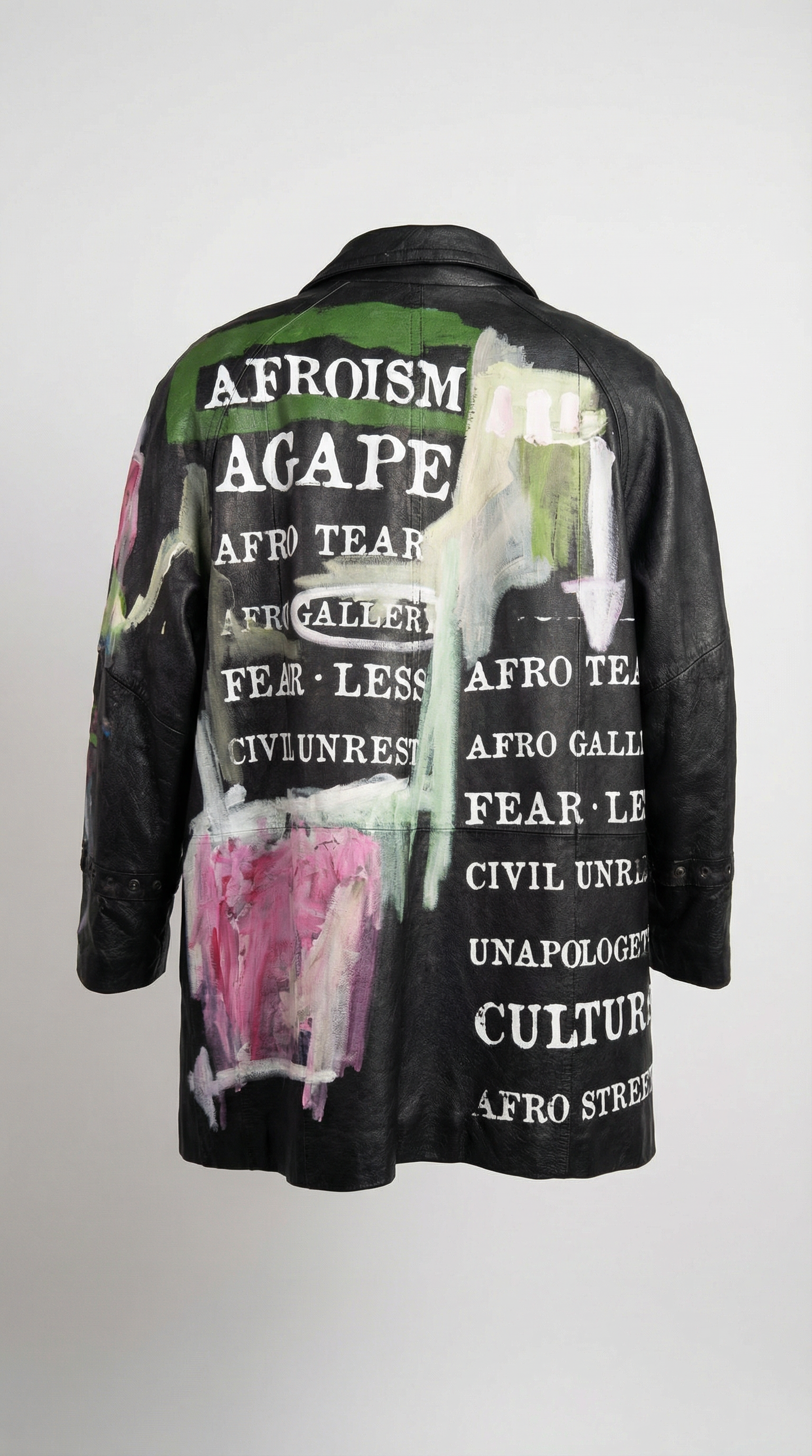Hand-Painted 1-of-1 Leather Trench Coat