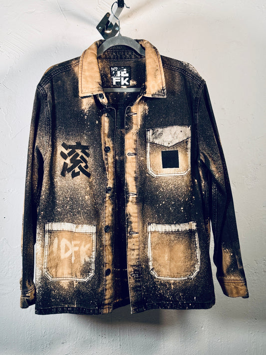 Damn Lucky! Mandarin Bleached Yellow Truckers Jacket