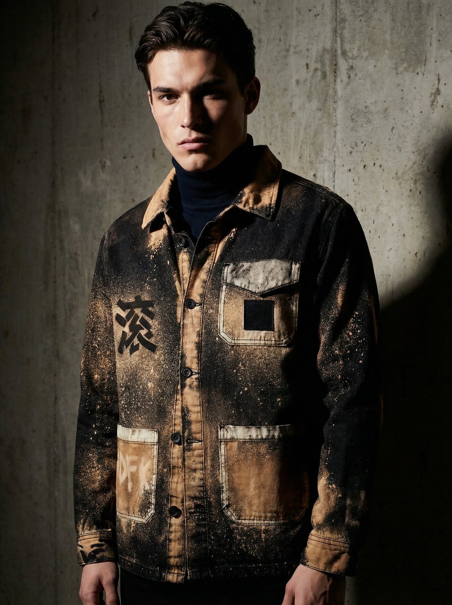 Damn Lucky! Mandarin Bleached Yellow Truckers Jacket