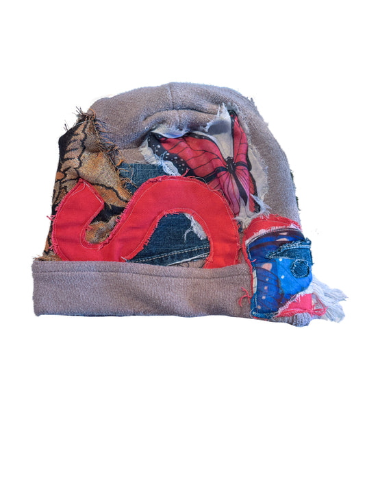 Artist-made Patched Beanie Hat "2"