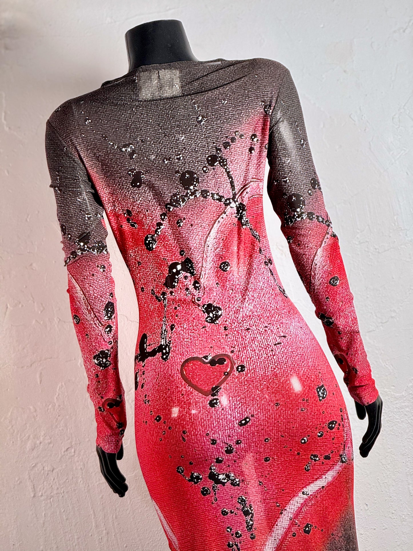 IDFK Transparency Long Dress - Splattered Heart