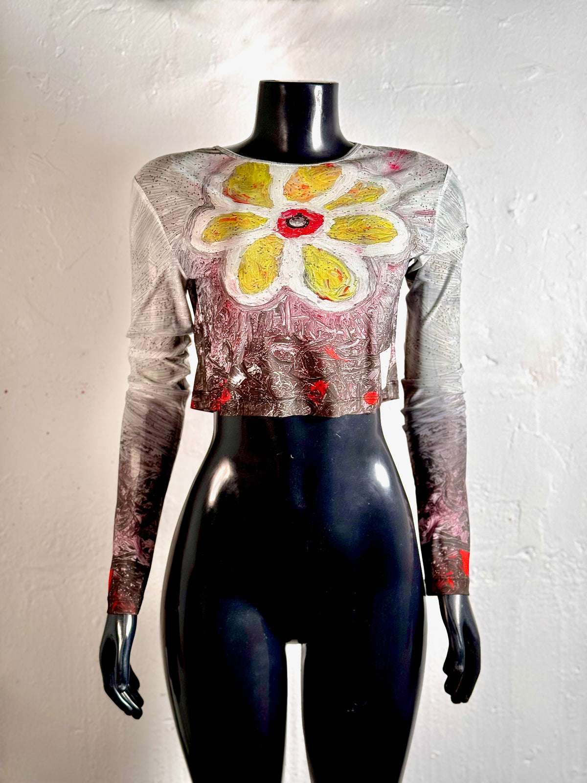 IDFK Transparency Mesh Baby-Tee- Yellow Flower Power