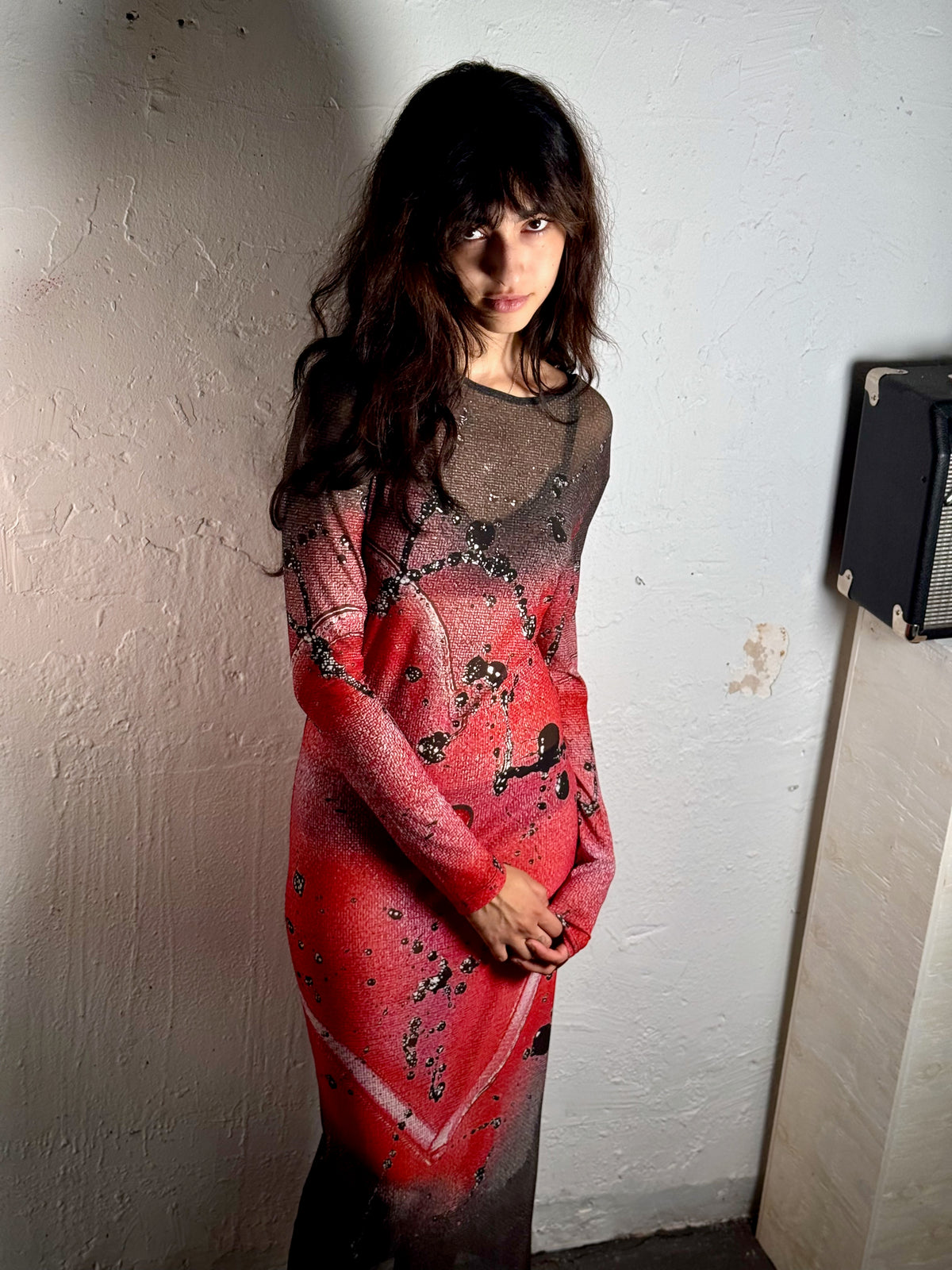 IDFK Transparency Long Dress - Splattered Heart