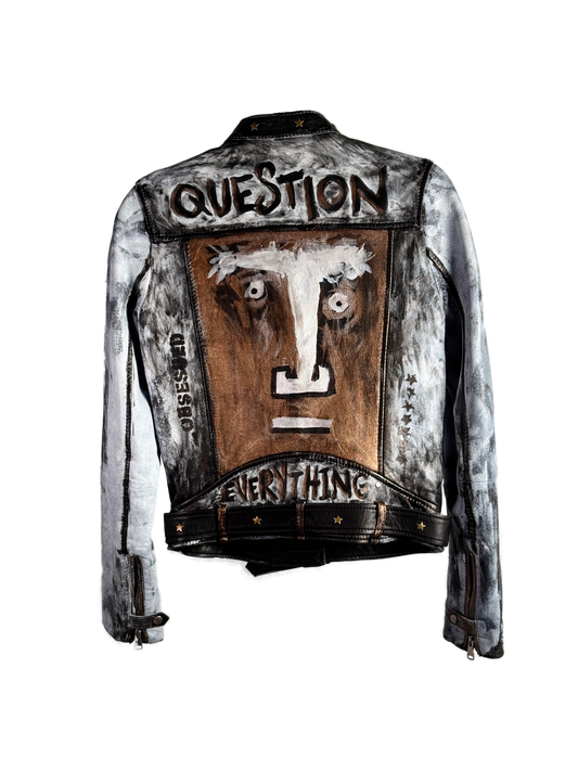Question Everything Leather Moto Jacket
