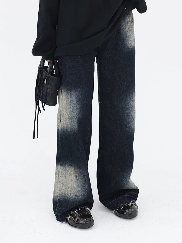 FUZZYKON Vintage Halo Blue Haze Loose-Fit Jeans