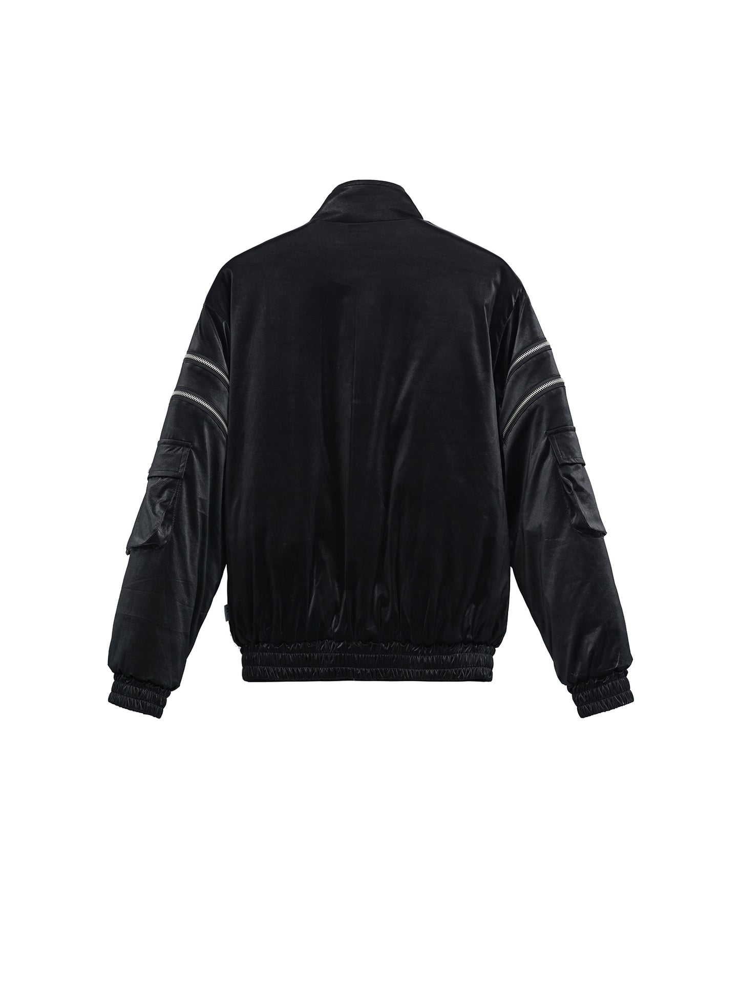 FUZZYKON Matte Leather Cotton-padded Jacket