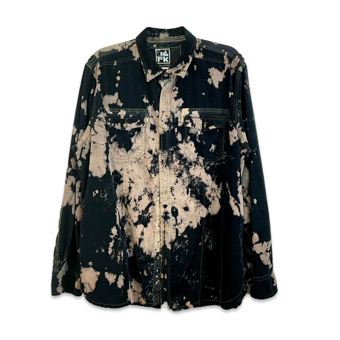 Double-Pocket Bleached Corduroy Shirt