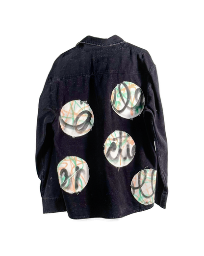 Big Polka Dot Black Jean Jacket