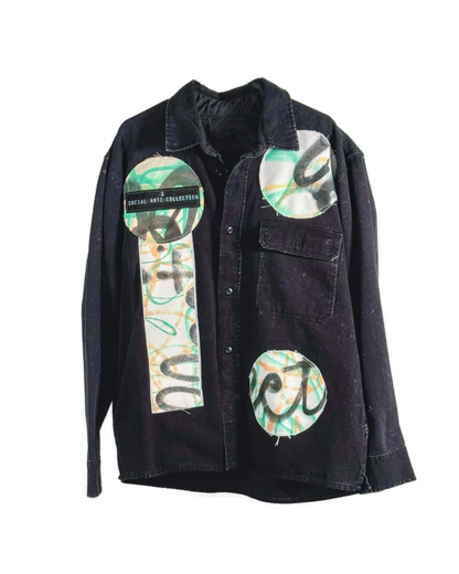 Big Polka Dot Black Jean Jacket