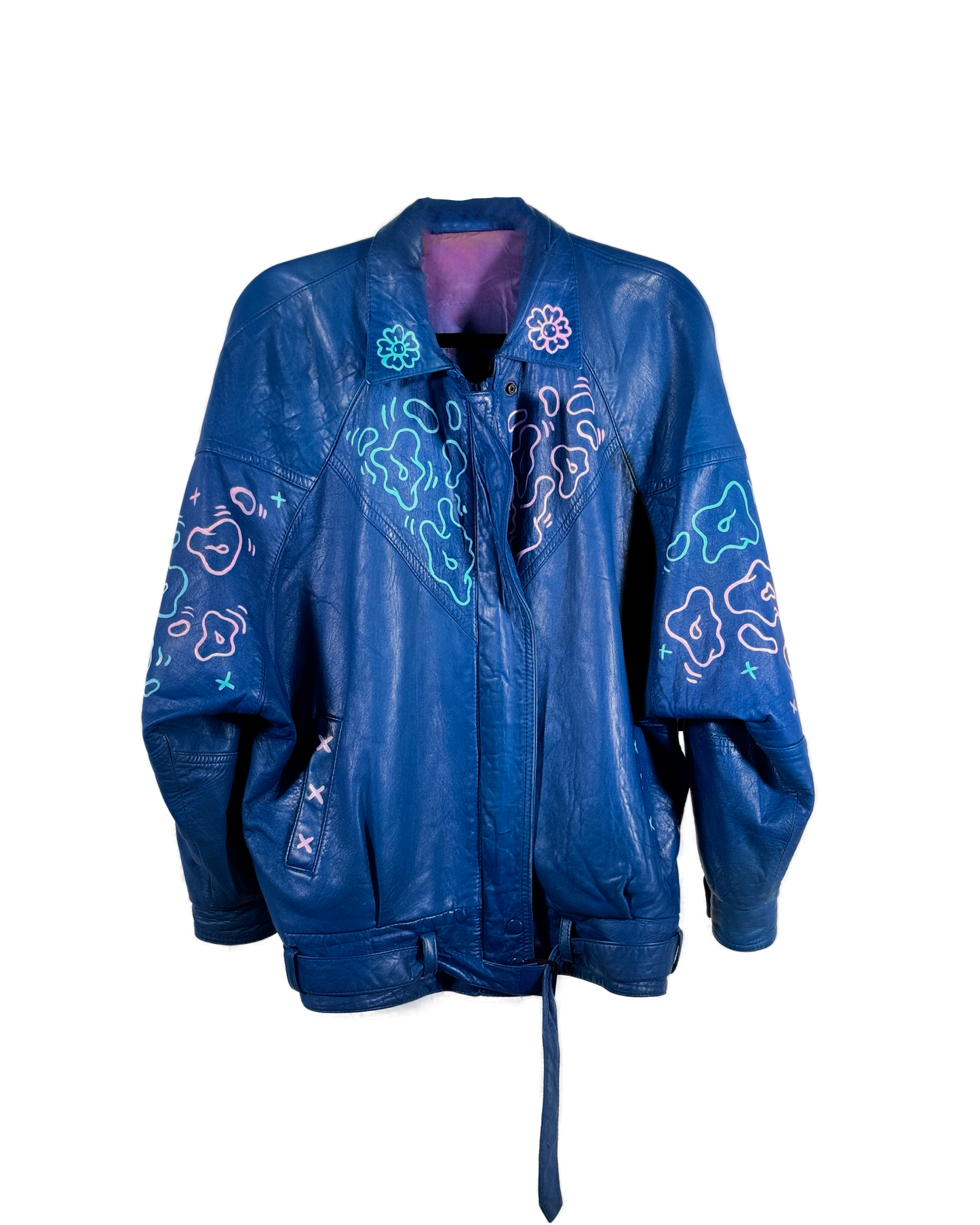 Space Cadet Hand Painted 'Double Vision' Leather Jacket