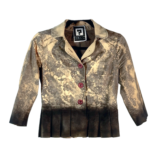 Hey Kitty Bleach Washed and Painted  Blazer