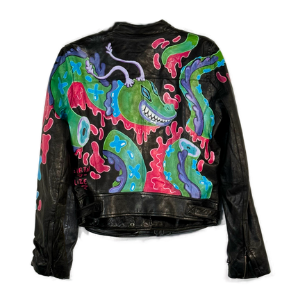 Space Cadet Hand Painted 'Cosmic Dragon' Moto Jacket