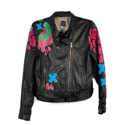 Space Cadet Hand Painted 'Cosmic Dragon' Moto Jacket