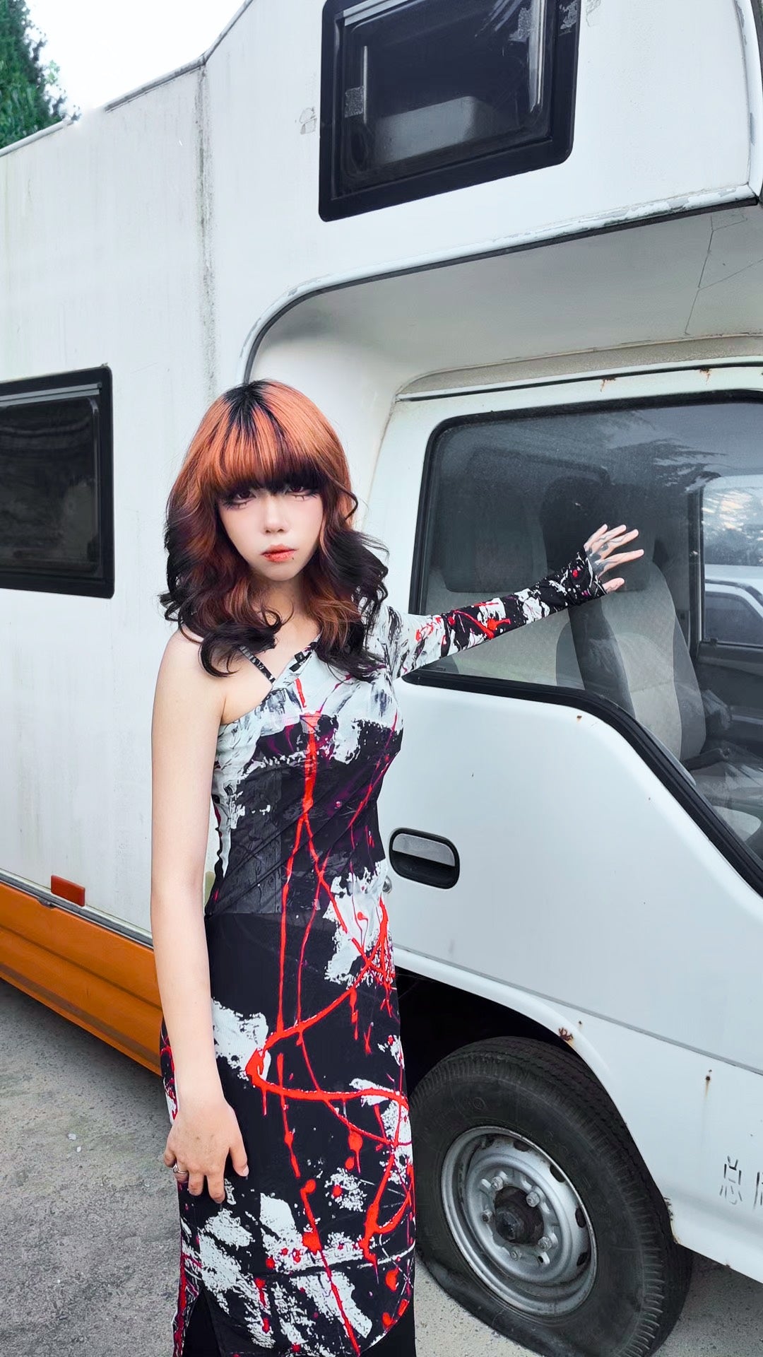 IDFK x JUMA - love u forever Single Sleeve  Dress (Light)