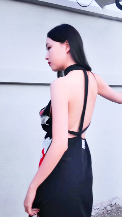 IDFK x JUMA - love u forever Short Wrap Halter Dress (Light)