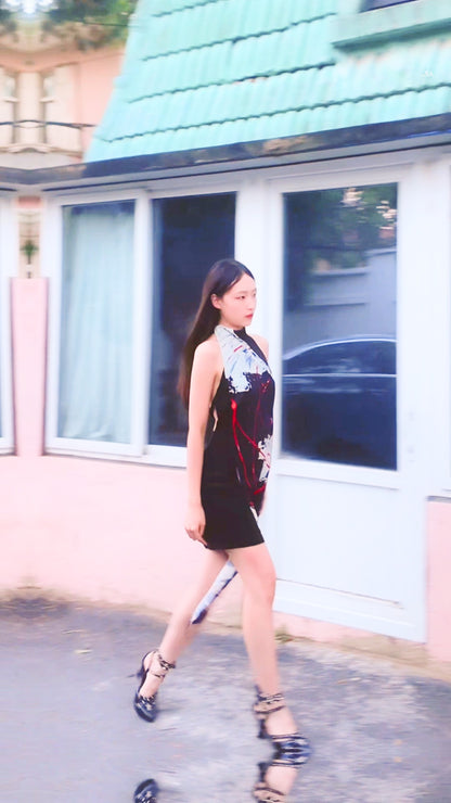 IDFK x JUMA - love u forever Short Wrap Halter Dress (Light)