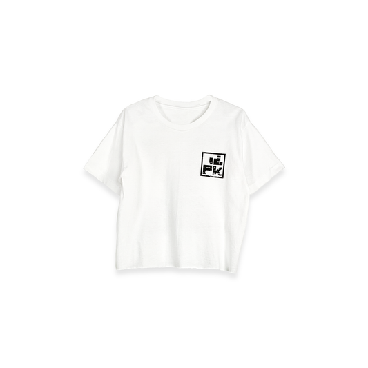 IDFK Logo Essential White Crop Tee